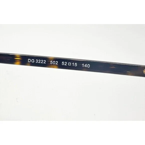 Dolce Gabbana DG 3222 502 Tortoiseshell Eyeglasses Frame Women 52-15-140 - Picture 5 of 7